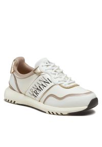 Sneakersy Armani Exchange XDX087 XV450 K747 Off White/Gold. Kolor: biały. Materiał: skóra