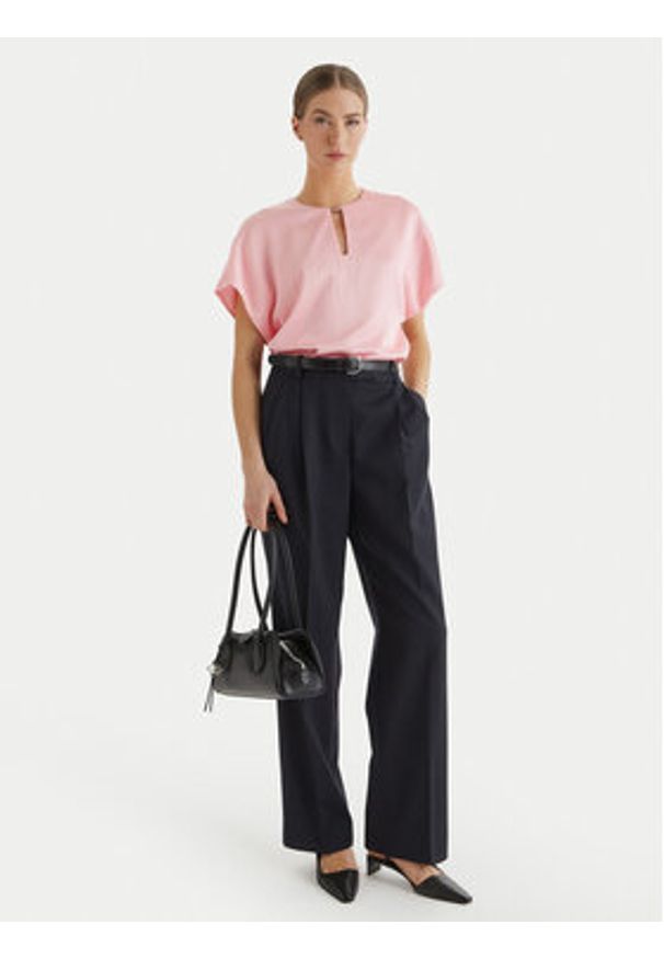 Calvin Klein Bluzka LV044F150G Różowy Regular Fit. Kolor: różowy. Materiał: syntetyk