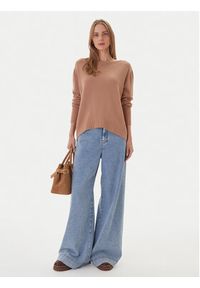 Kontatto Sweter 3M0808C Beżowy Relaxed Fit. Kolor: beżowy. Materiał: syntetyk #3