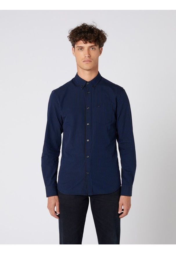 Wrangler - KOSZULA MĘSKA WRANGLER LS 1PKT BDOWN SHIRT DRESS BLUE W5F34MX20 112130125