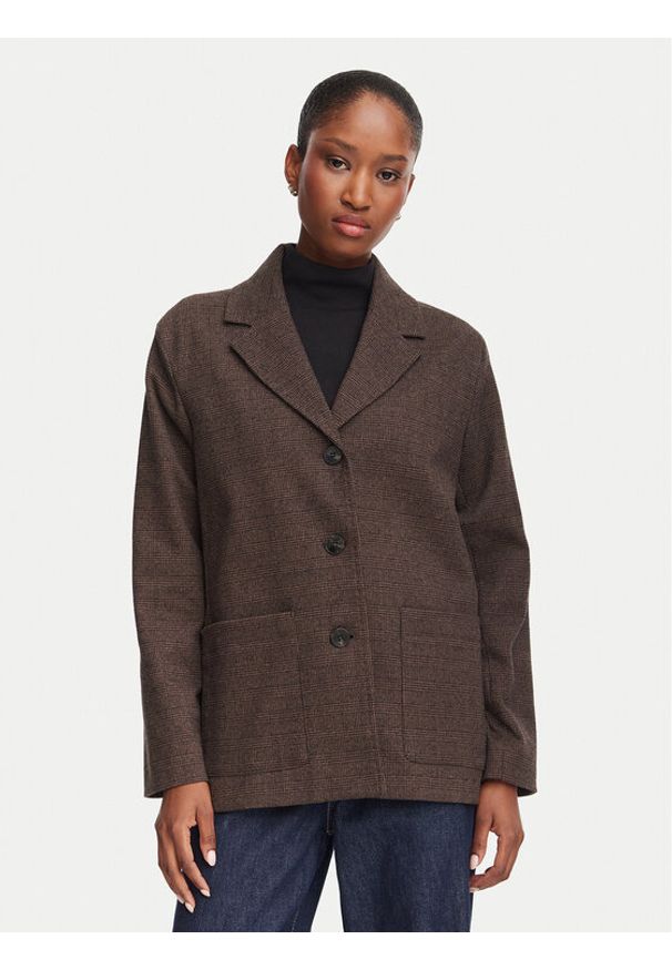 Marella Marynarka Quieto 2625916031 Brązowy ciemny Regular Fit. Kolor: brązowy. Materiał: syntetyk