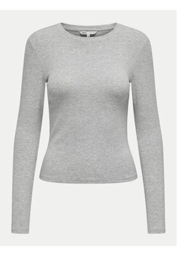 only - ONLY Bluzka Riley 15323159 Szary Slim Fit. Kolor: szary. Materiał: bawełna
