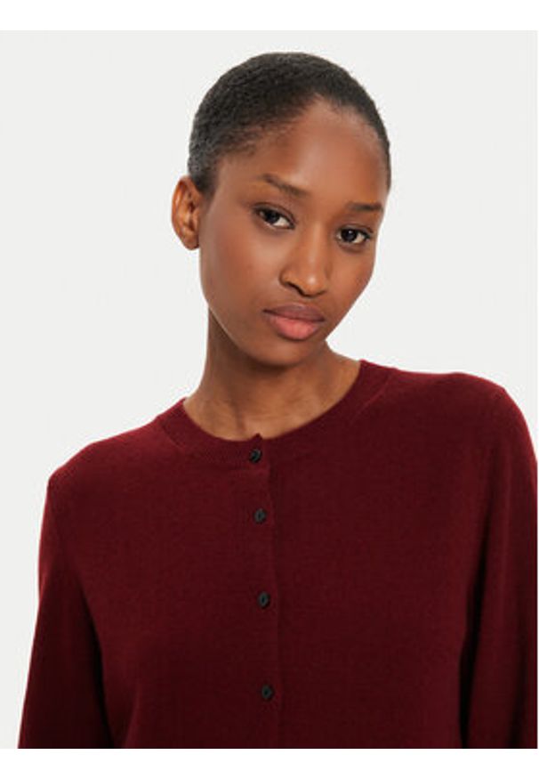 Herskind Kardigan Roselle 5241969 Bordowy Regular Fit. Kolor: czerwony. Materiał: kaszmir