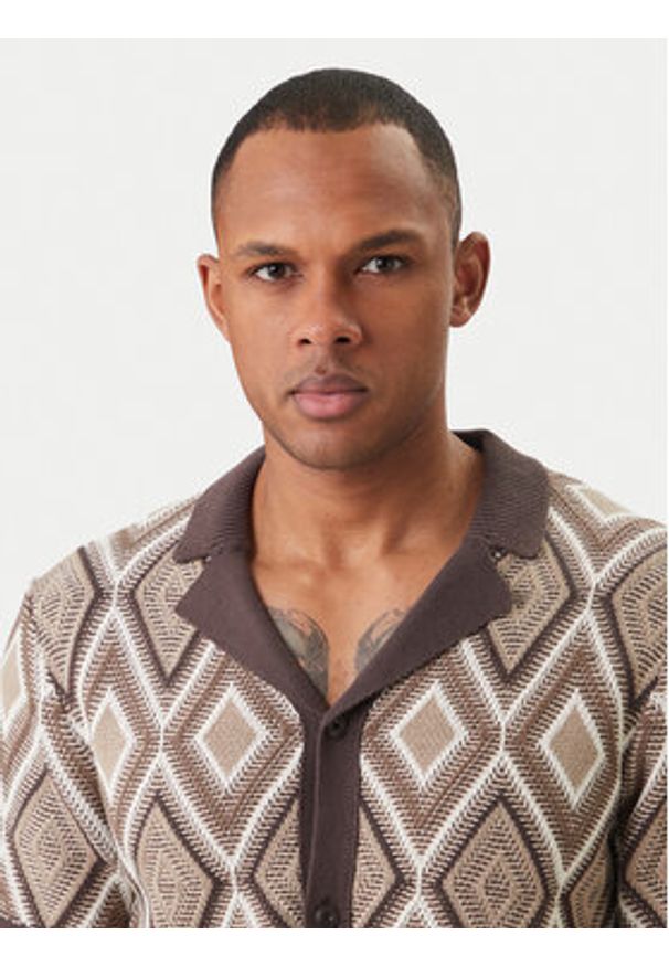 JOOP! Jeans Koszula Diamor 30101667 Brązowy Regular Fit. Kolor: brązowy. Materiał: bawełna