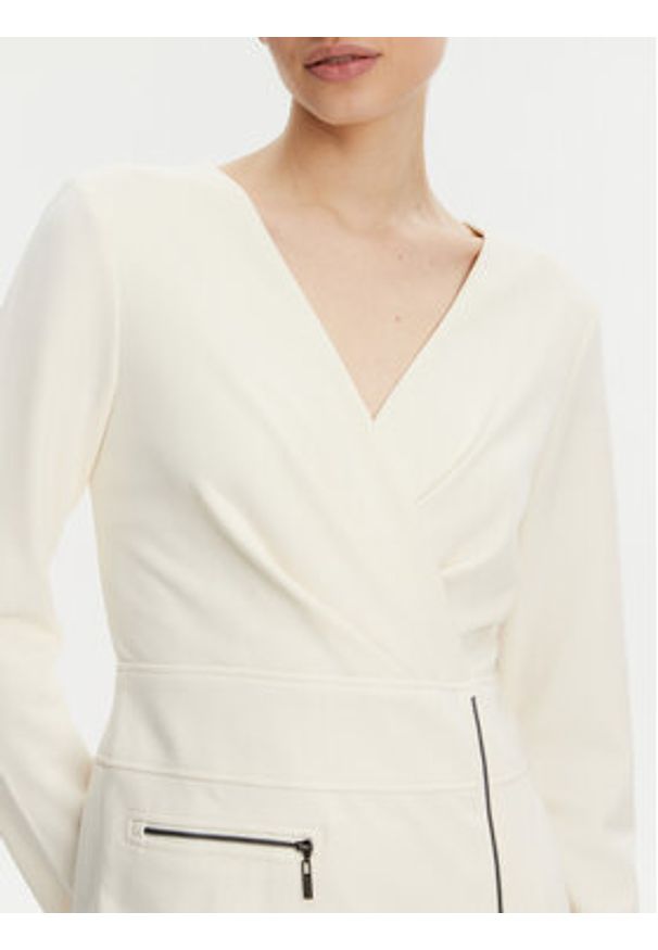 DKNY Sukienka koktajlowa DD4JI62A Écru Slim Fit. Materiał: syntetyk. Styl: wizytowy