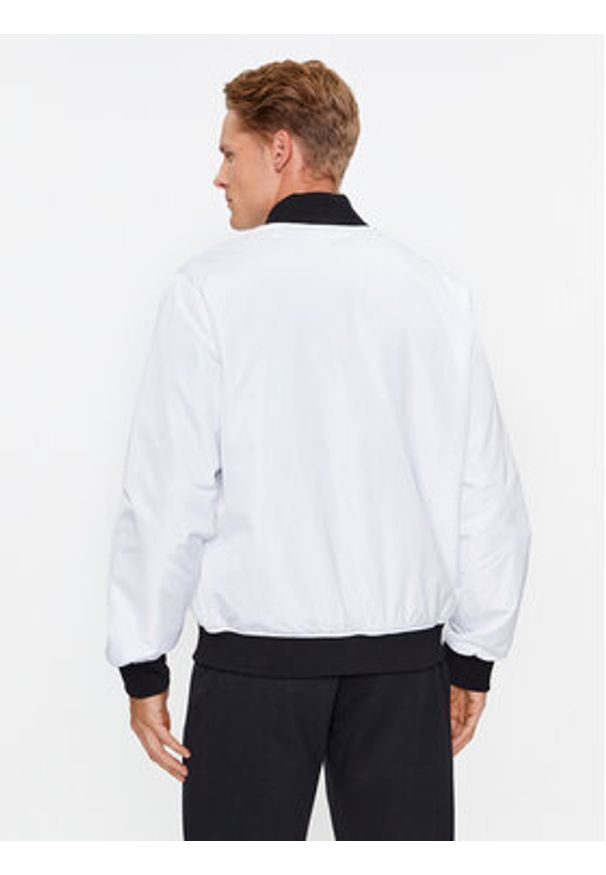 EA7 Emporio Armani Kurtka bomber 8NPB12 PN7LZ 1100 Biały Regular Fit. Kolor: biały. Materiał: syntetyk