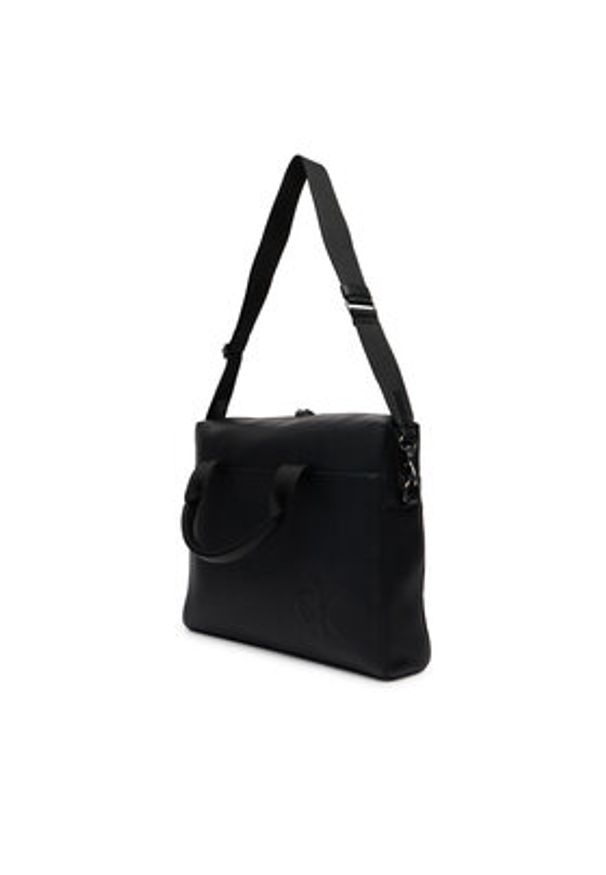 Calvin Klein Torba na laptopa Bold Ck Commuter LV04D3312G Czarny. Kolor: czarny. Materiał: skóra