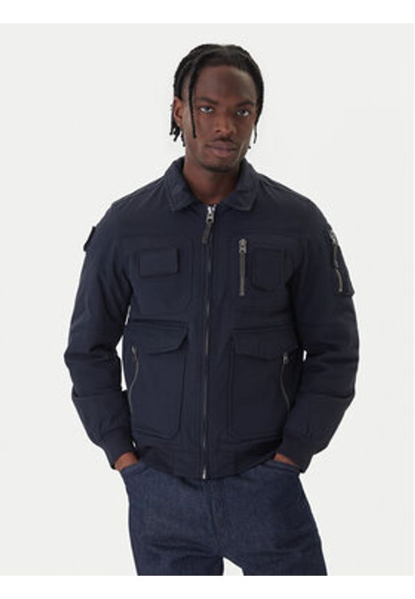 Aeronautica Militare Kurtka bomber 252AB3024UCT03151 Granatowy Regular Fit. Kolor: niebieski. Materiał: syntetyk