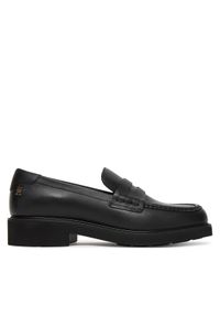 TOMMY HILFIGER - Tommy Hilfiger Loafersy Elettra Penny Leather FW0FW09360 Czarny. Kolor: czarny. Materiał: skóra #1
