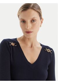 Fracomina Sweter FR25WT7025K43301 Granatowy Slim Fit. Kolor: niebieski. Materiał: wiskoza, syntetyk #5