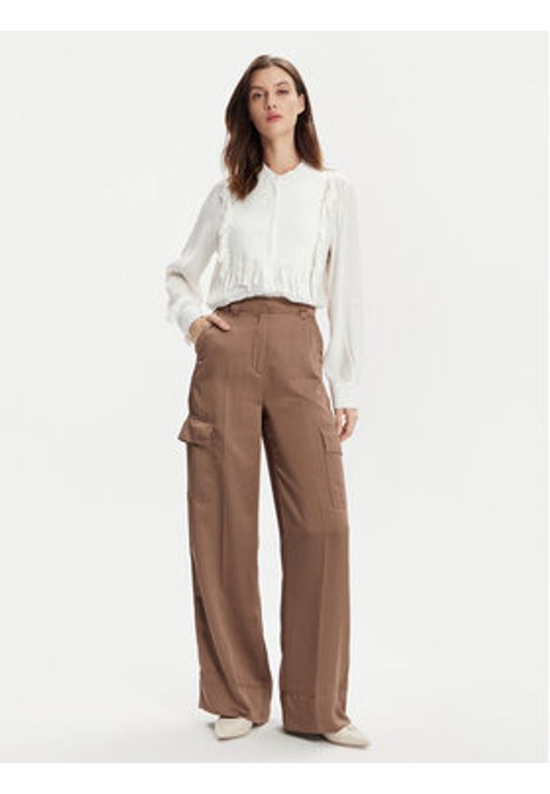Marella Koszula Sigma 2413111032 Écru Regular Fit. Materiał: jedwab, wiskoza