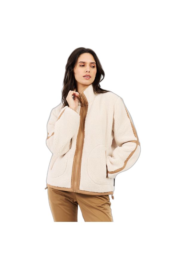 Polar damski zapinany na zamek Protest Red. Kolor: brązowy. Materiał: polar