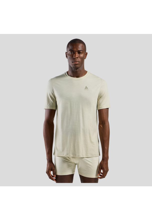 Odlo - Koszulka męska ODLO Merino 160 BL Top - 100% wełna merino, krótki rękaw. Kolor: biały. Materiał: wełna. Długość rękawa: krótki rękaw. Długość: krótkie. Sport: fitness