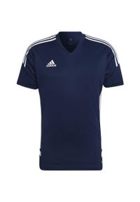 Adidas - Koszulka męska adidas Condivo 22 Jersey V-neck. Kolor: niebieski, wielokolorowy, biały. Materiał: jersey