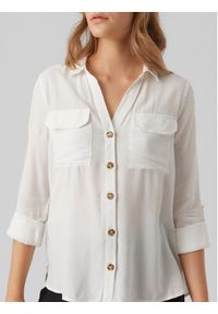 Vero Moda Koszula Bumpy 10275283 Biały Regular Fit. Kolor: biały. Materiał: wiskoza