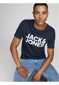 Jack & Jones - Jack&Jones T-Shirt Corp 12151955 Granatowy Slim Fit. Kolor: niebieski. Materiał: bawełna