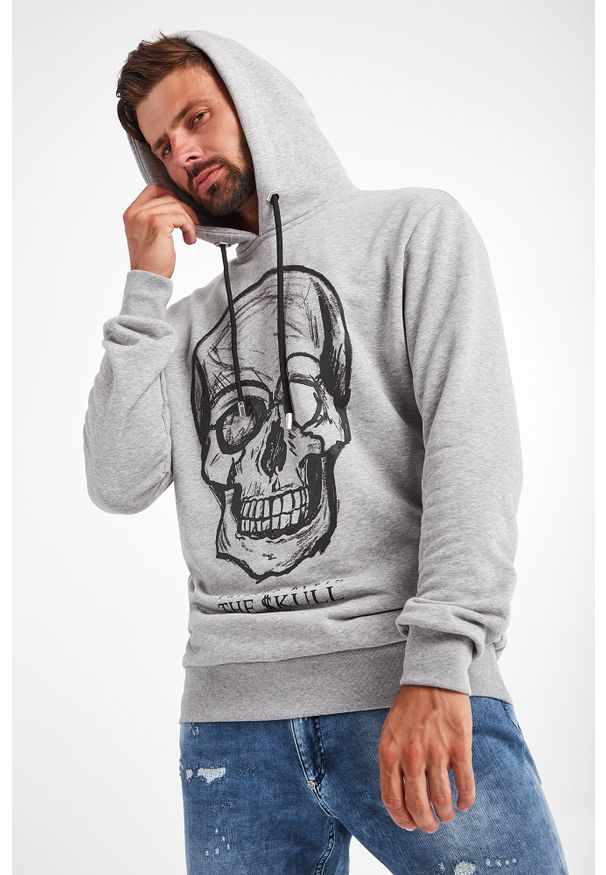 Philipp Plein - BLUZA PHILIPP PLEIN. Typ kołnierza: kaptur. Materiał: skóra, guma. Wzór: aplikacja