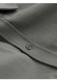 Ombre Clothing - Bawełniana męska koszula REGULAR z dzianiny single jersey - jasny khaki V4. Kolor: brązowy. Materiał: bawełna, jersey, dzianina. Wzór: haft, kolorowy #4