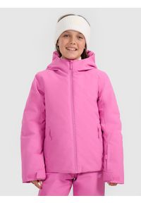 4f - 4F Kurtka narciarska membrana 5000 dziewczęca - różowa 140 (9-10 lat). Kolor: różowy. Materiał: materiał, poliester. Długość: długie. Wzór: gładki. Sezon: lato #1