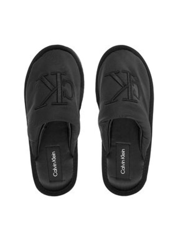 Calvin Klein Jeans Kapcie Slipper Satin Moire YW0YW02053 Czarny. Kolor: czarny. Materiał: materiał