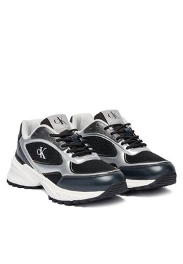 Calvin Klein Sneakersy Hike Runner Lace Up Mesh Mix Met YW0YW02063 Kolorowy. Materiał: skóra. Wzór: kolorowy