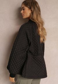 Renee - Czarna Pikowana Kurtka Bomberka ze Ściągaczami Libbie. Kolor: czarny. Styl: elegancki #5