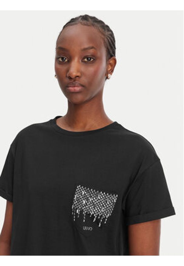Liu Jo T-Shirt WA6372 JS923 Czarny Regular Fit. Kolor: czarny. Materiał: bawełna