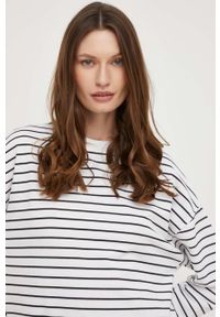 Answear Lab bluza bawełniana damska kolor biały wzorzysta. Kolor: biały. Materiał: bawełna. Długość rękawa: długi rękaw. Długość: długie. Styl: wakacyjny #3