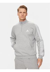 Adidas - adidas Bluza Essentials Fleece 3-Stripes IJ8905 Szary Regular Fit. Kolor: szary. Materiał: bawełna #1