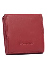 ROVICKY - Portfel skórzany Rovicky R-23-26-LFN czerwony. Kolor: czerwony. Materiał: skóra