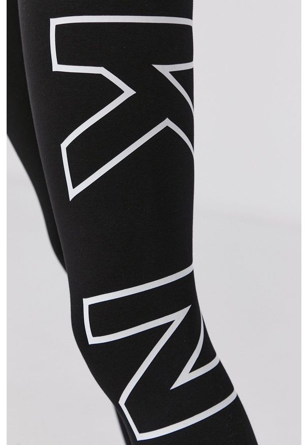 DKNY - Dkny Legginsy damskie kolor czarny z nadrukiem. Stan: podwyższony. Kolor: czarny. Wzór: nadruk