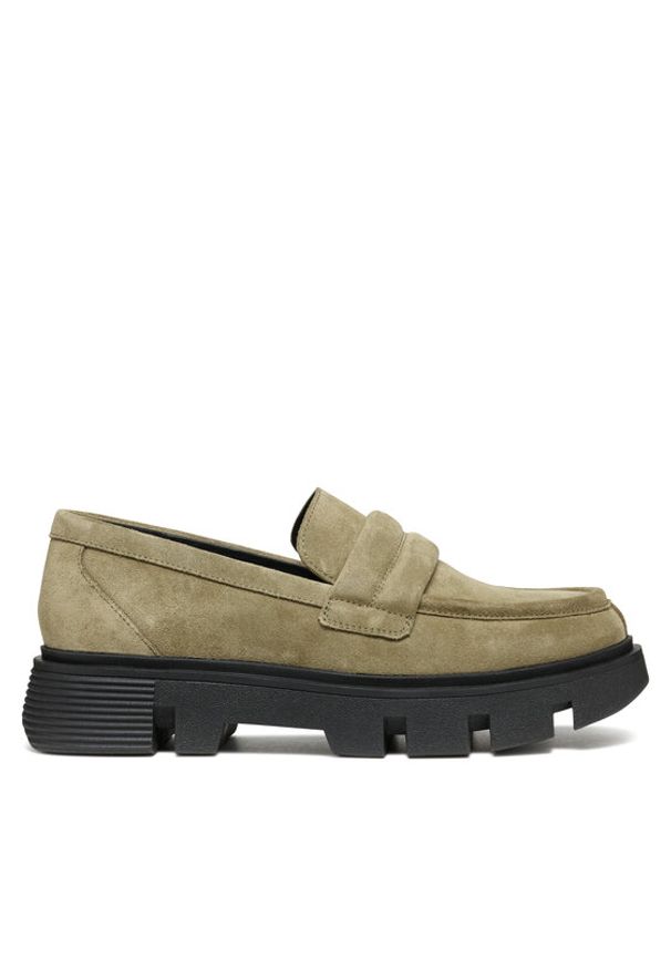 Geox Loafersy D Vilde D46UAC 00022 C3704 Khaki. Kolor: brązowy. Materiał: zamsz, skóra