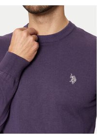 U.S. Polo Assn. Sweter MUP2961 Fioletowy Regular Fit. Typ kołnierza: polo. Kolor: fioletowy. Materiał: bawełna #4