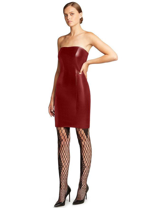 Wolford Sukienka Jo kolor bordowy mini dopasowana. Kolor: czerwony. Materiał: materiał. Typ sukienki: dopasowane. Długość: mini
