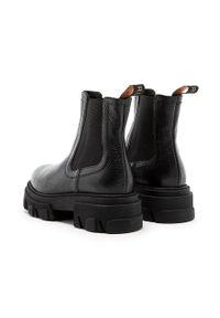 Charles Footwear sztyblety skórzane Mey damskie kolor czarny na platformie. Nosek buta: okrągły. Kolor: czarny. Materiał: skóra. Obcas: na platformie #6