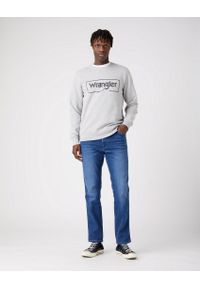 Wrangler - WRANGLER FRAME LOGO CREW MĘSKA BLUZA NADRUK MID GREY W662HAX37. Wzór: nadruk #6