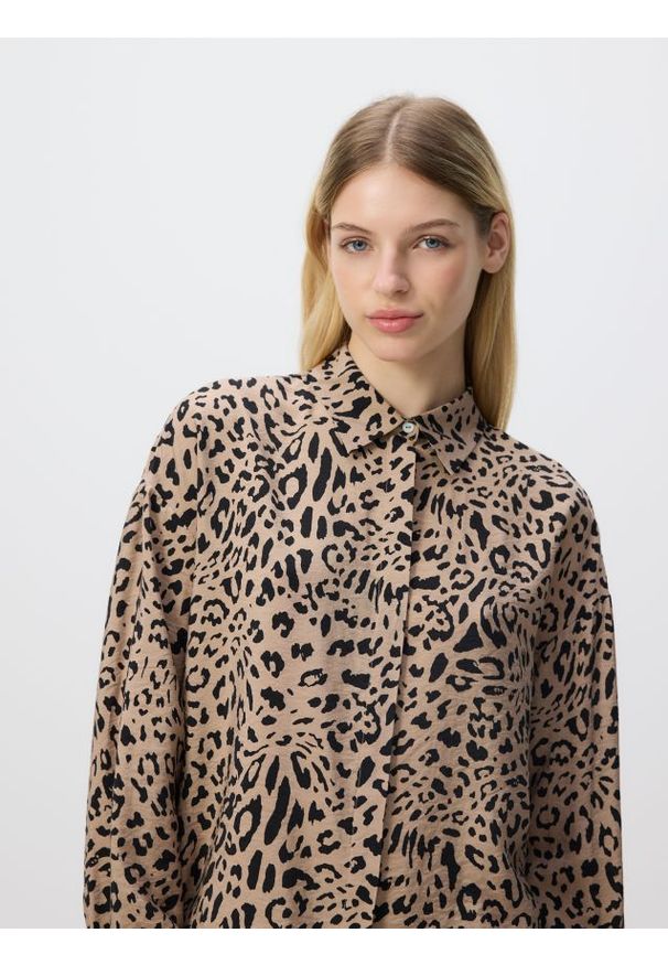 Reserved - Wzorzysta koszula z wiskozy - wielobarwny. Materiał: wiskoza