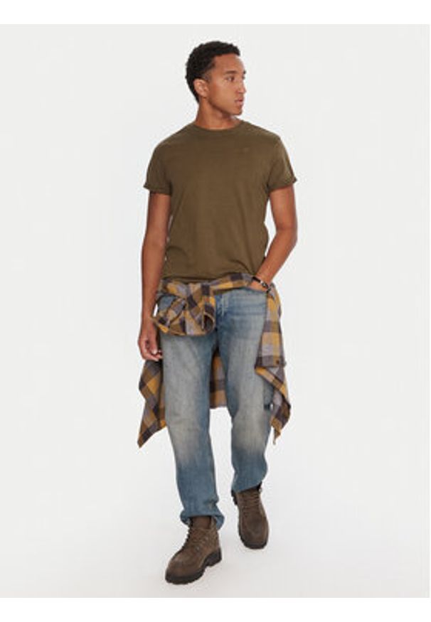 G-Star RAW - G-Star Raw T-Shirt Lash D16396-2653 Khaki Regular Fit. Kolor: brązowy. Materiał: bawełna
