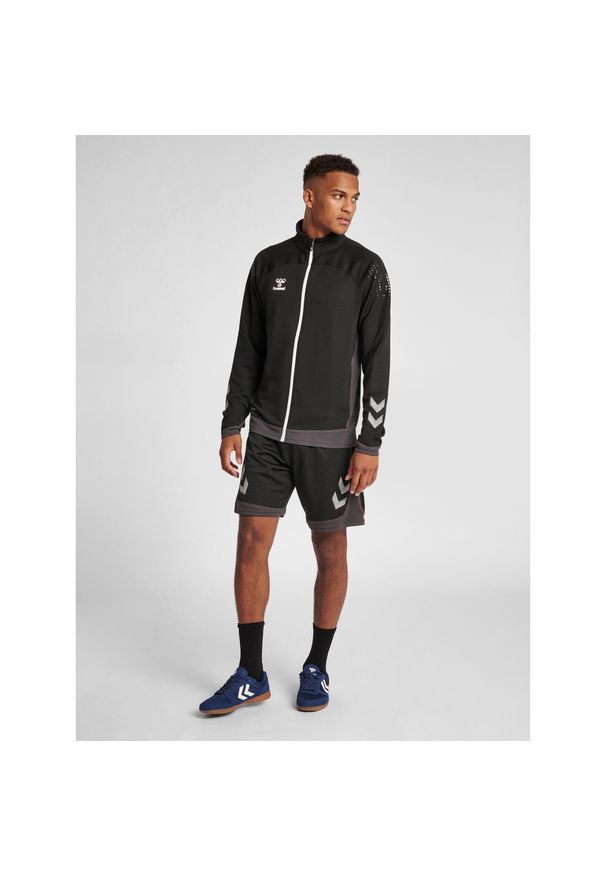 Hummel - HUMMEL bluza sportowa męska czarna HMLLEAD POLY. Kolor: czarny. Sport: piłka nożna, fitness