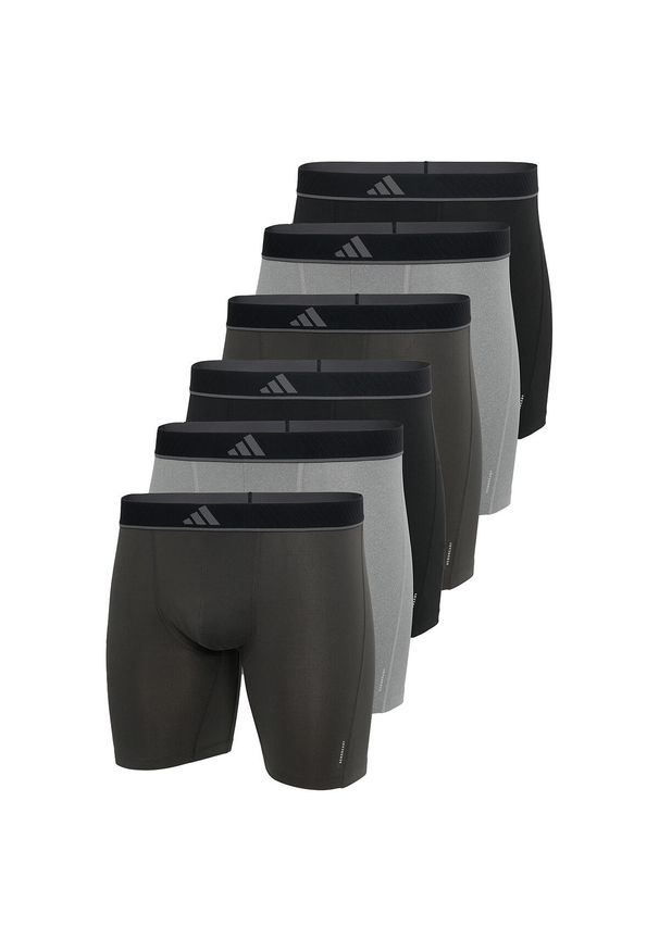 Adidas - Bokserki Active Micro Flex Eco 6 pak. Kolor: szary. Materiał: poliester, elastan. Sport: fitness