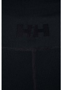 Helly Hansen szorty sportowe Allure damskie kolor czarny gładkie high waist. Stan: podwyższony. Kolor: czarny. Materiał: skóra, dzianina. Wzór: gładki. Styl: sportowy #4