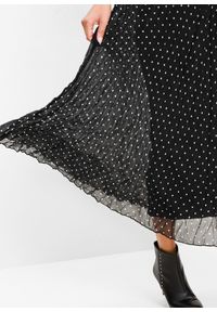 bonprix - Spódnica z szyfonu z efektem kreszowania. Kolor: czarny. Materiał: szyfon. Styl: elegancki #2