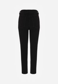 Born2be - Czarne Bawełniane Jeansy Skinny z Regularnym Stanem Sewnela. Kolekcja: plus size. Kolor: czarny. Styl: elegancki, klasyczny, wizytowy #5
