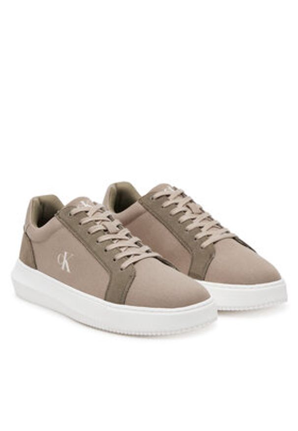 Calvin Klein Jeans Sneakersy Chunky Cupsole Mg Canvas YM0YM01219 Brązowy. Kolor: brązowy. Materiał: materiał