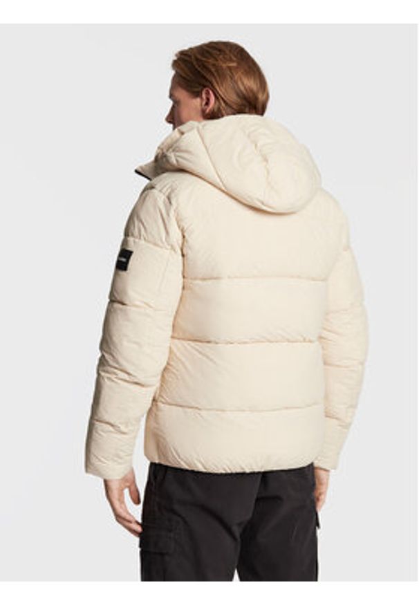 Calvin Klein Kurtka zimowa Crinkle K10K110336 Beżowy Regular Fit. Kolor: beżowy. Materiał: syntetyk. Sezon: zima