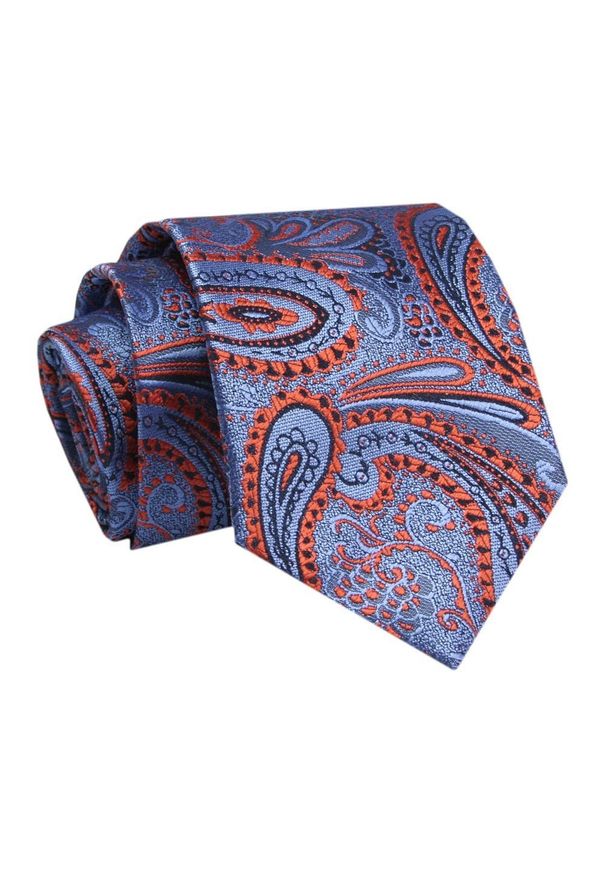 Alties - Krawat - ALTIES - Niebieski, Motyw Pomarańczowy. Kolor: niebieski. Materiał: tkanina. Styl: elegancki, wizytowy