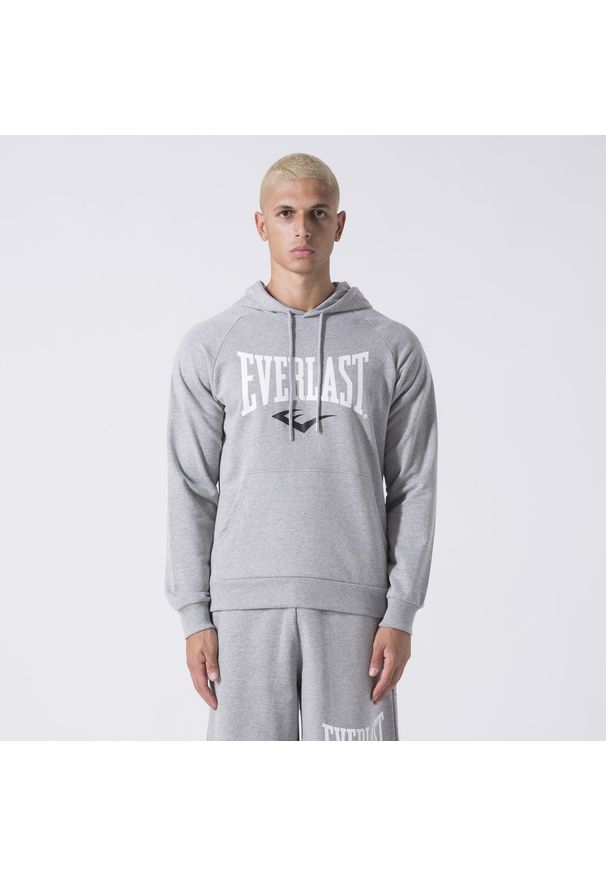 EVERLAST - Ikoniczny Bluza Z Kapturem Z Logiem Siwy Melanz Bawelna, Poliester. Typ kołnierza: kaptur. Kolor: szary. Materiał: poliester. Wzór: paski