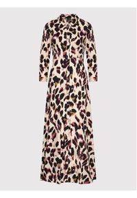 YAS Sukienka koszulowa Savanna 26022663 Beżowy Regular Fit. Kolor: beżowy. Materiał: wiskoza. Typ sukienki: koszulowe #3