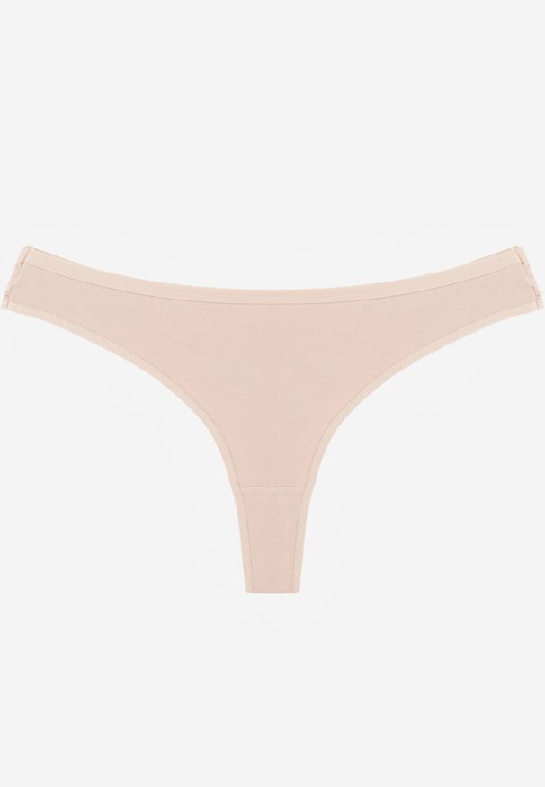 Born2be - Beżowe Majtki Typu Stringi z Bawełną Asoia. Kolor: beżowy. Materiał: bawełna