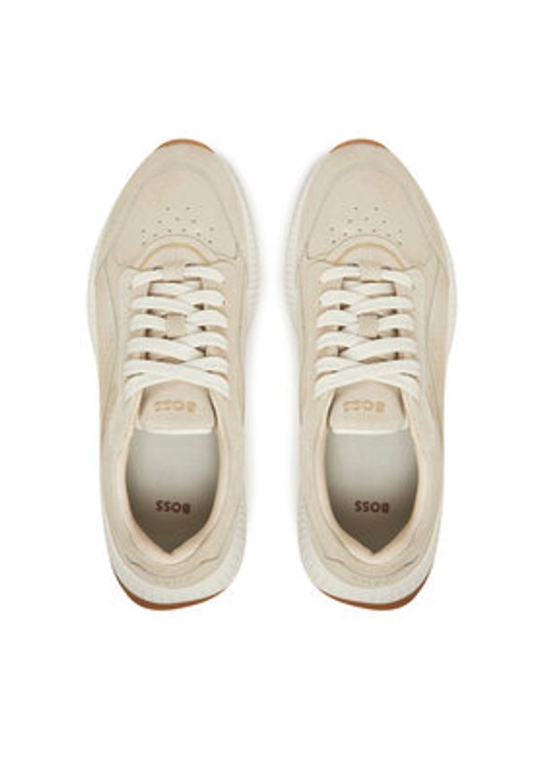 BOSS Sneakersy Ttnmevo 50536421 Beżowy. Kolor: beżowy. Materiał: zamsz, skóra